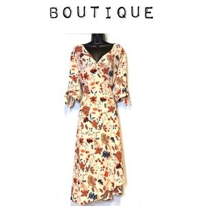 ☀️3/$25 Boutique Boho Floral Wrap Dress